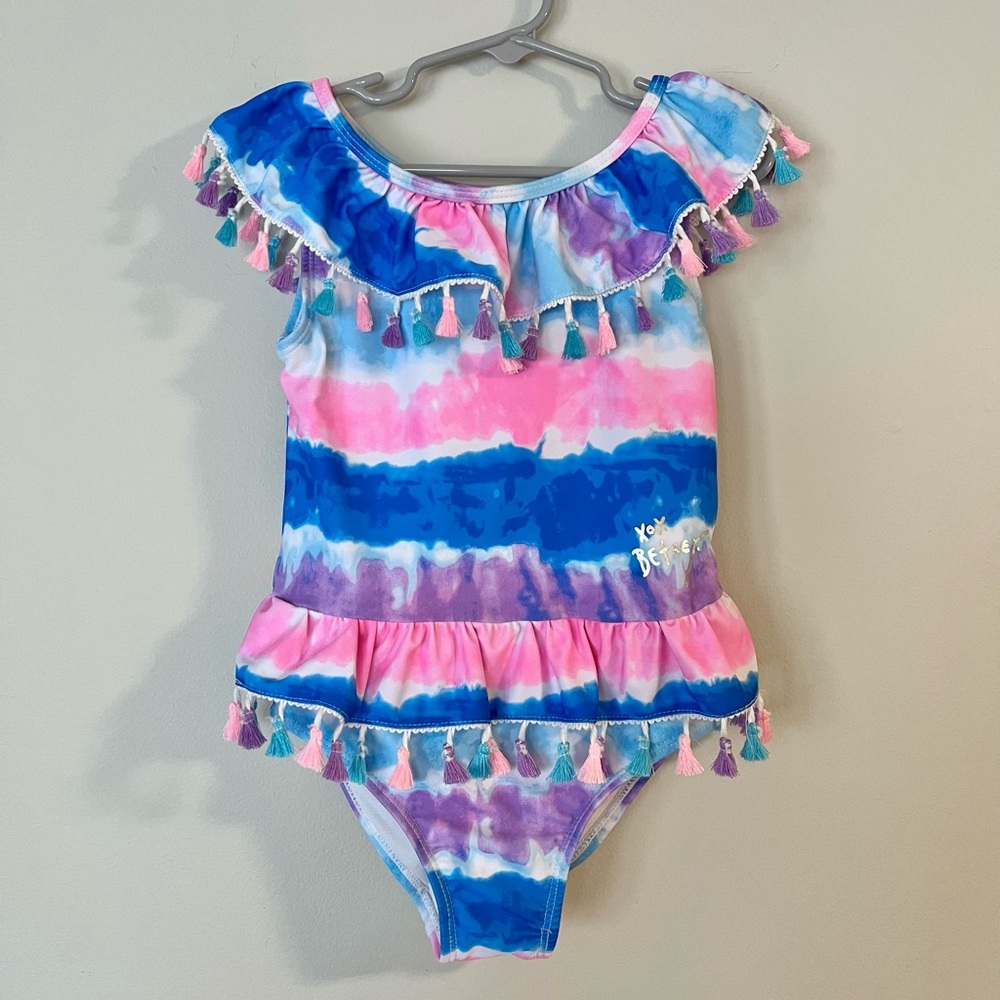 Betsey Johnson Girl’s Watercolor Swimsuit- Size Girl’s 6